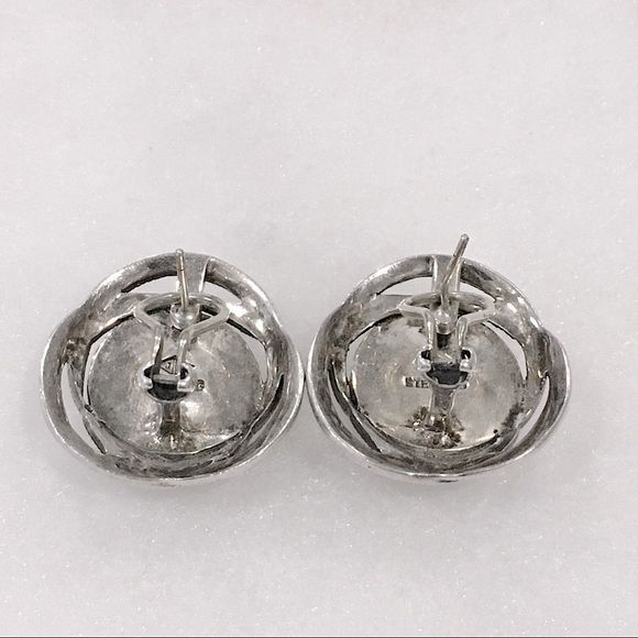 JUDITH JACK Onyx Marcasite Silver Vintage Studs - Picture 5 of 9